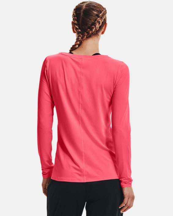 Women's HeatGear® Armour Long Sleeve, Pink, pdpMainDesktop image number 1